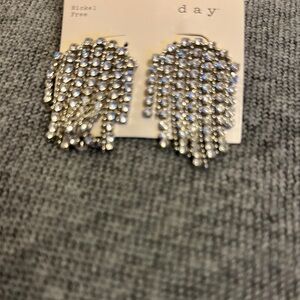Elegant Silver Crystal Earrings
